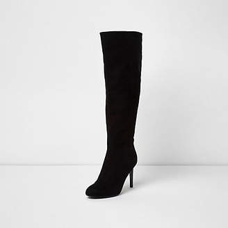 River Island Black stiletto heel knee high boots