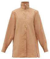 Thumbnail for your product : Lemaire High-neck Zip Silk-blend Shirt - Womens - Tan