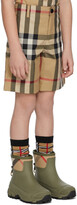 Thumbnail for your product : Burberry Kids Beige Check Tailored Shorts