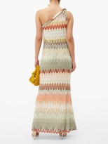 Thumbnail for your product : Missoni One-shoulder Zigzag Knitted Gown - White Multi