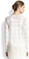 Thumbnail for your product : Nina Ricci Lace-Inset Striped Top