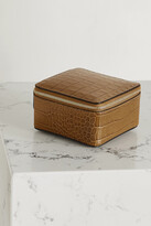 Thumbnail for your product : Smythson Panama Large Textured-leather Trinket Case - Mushroom - One size