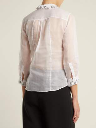 Jupe By Jackie - Fairy Floral Embroidered Cotton Organza Shirt - Womens - White