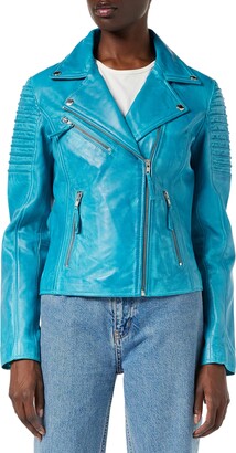 Womens Ladies Soft Real Leather Biker Jacket Vintage Slim Fit Zipped New UK Size
