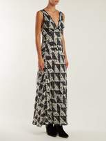 Thumbnail for your product : ALEXACHUNG Floral Tile Print Crepe Dress - Womens - Multi