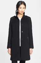 Thumbnail for your product : Cole Haan Faux Leather Trim Wool Blend Coat