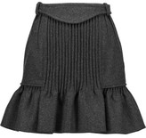 Thumbnail for your product : Isabel Marant Kern Pintucked Wool-Blend Mini Skirt