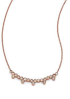 Jacquie Aiche Women's Diamond & 14K Rose Gold Multi-Bezel Necklace