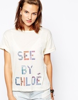 Thumbnail for your product : See by Chloe Logo Top 3/4 Sleeve