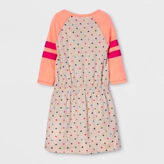 Cat & Jack Girls' Long Sleeve Heart Icon Dress