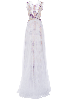 Marchesa Illusion Floral Embroidered Gown
