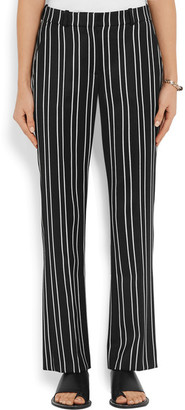Givenchy Straight-leg Pants In Black And White Striped Wool-jacquard