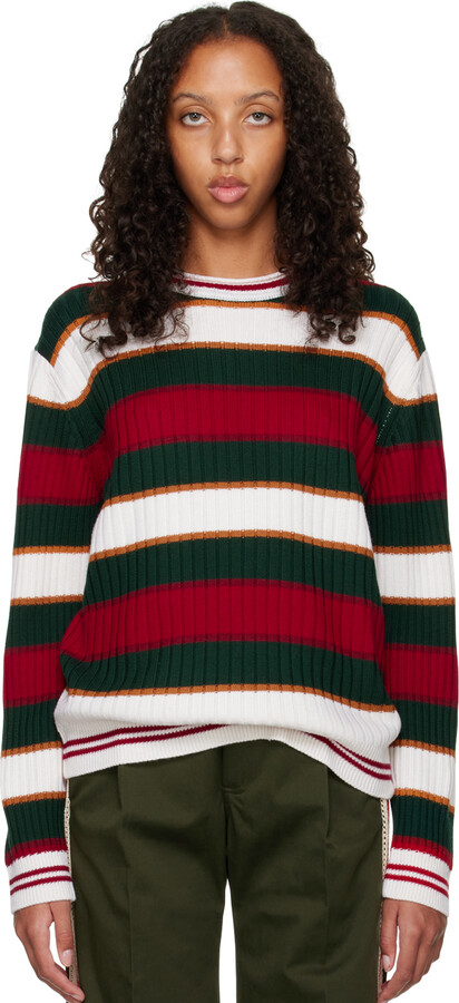 Red And Green Striped Sweater | ShopStyle