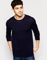 Thumbnail for your product : Selected Knitted Crew Neck Sweater In Merino Wool