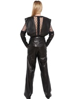 Thumbnail for your product : Ungaro Nappa Leather & Tulle Top