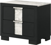 Millwood Pines 1Pc Contemporary Nightstand Two Drawers Metal Knobs Bedroom Wooden Furniture