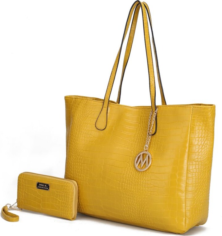 Kenly Large Signature Logo Tape Tote Bag In Yellow
