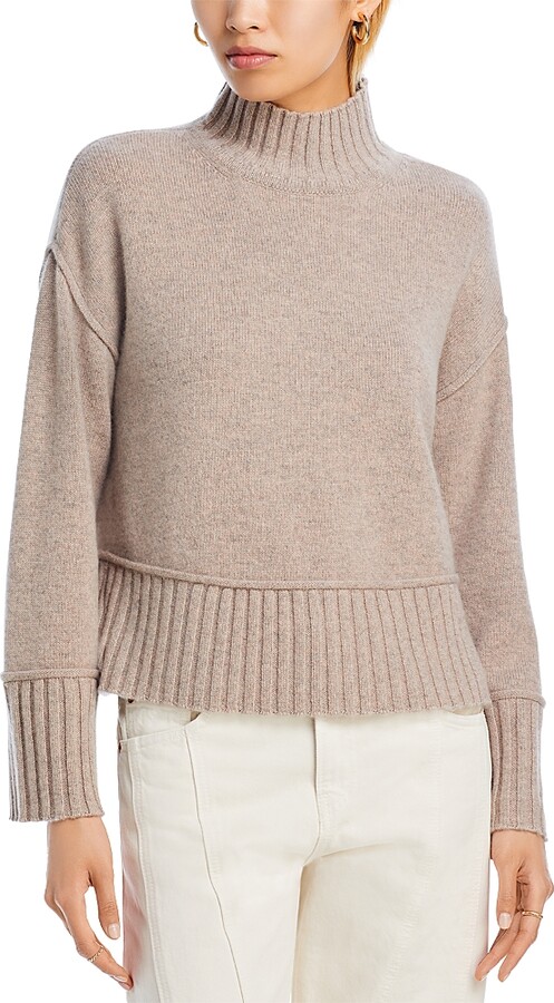 Aqua Cashmere Boxy Mock Neck Cashmere Sweater Exclusive ShopStyle