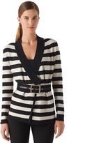Thumbnail for your product : White House Black Market Striped Open Cardigan
