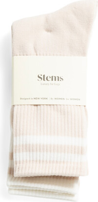 TJMAXX 2Pk Varsity Striped Crew Socks For Women, Cotton