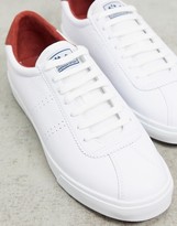 Thumbnail for your product : Superga 2843 back tab lace up trainers in white and brown