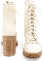 Thumbnail for your product : Report Signature Allon Cream Lace High Heel Booties