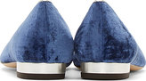 Thumbnail for your product : Charlotte Olympia Navy Velvet Silver Sequined Party Kitty Flats