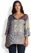 Thumbnail for your product : Johnny Was Johnny Was, Sizes 14-24 Silk Tile Tunic