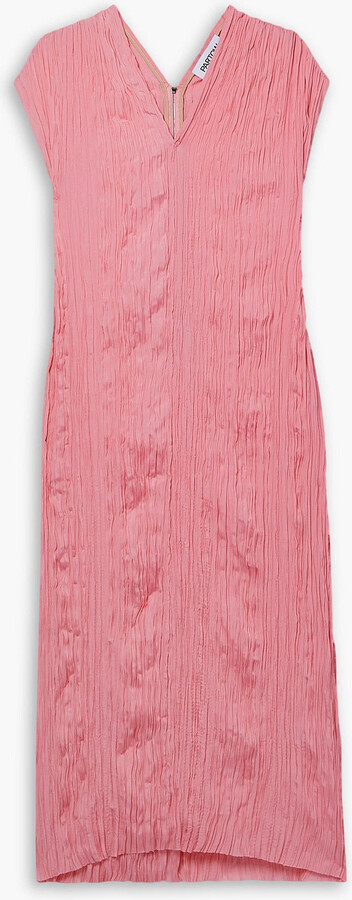 PARTOW Liana plissé-satin midi dress