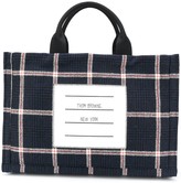 Thumbnail for your product : Thom Browne 4-Bar Checked Tote Bag
