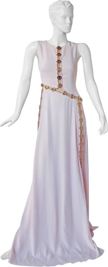 Antonio Berardi pretty In Pink" Asymmetric Gown W/rose Gold Hardware Nwt