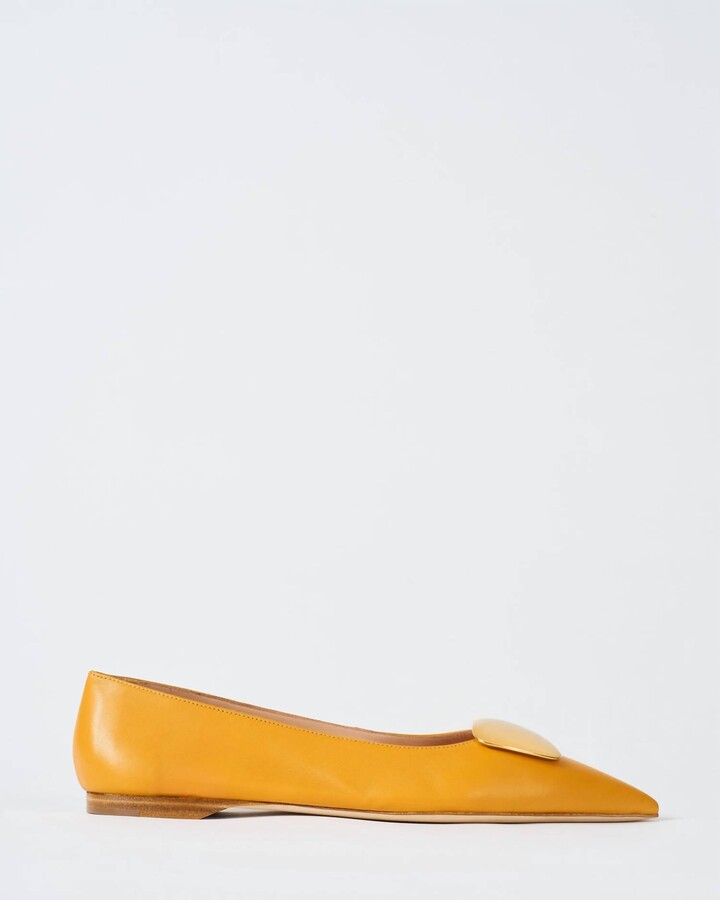Rupert Sanderson Traboe Flat In Rust Nappa