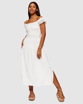 Thumbnail for your product : Topshop Women's Black Midi Dresses - Broderie Shirred Midi Dress - Size 6 at The Iconic