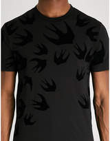 Thumbnail for your product : McQ Swallow-flocked cotton-jersey T-shirt
