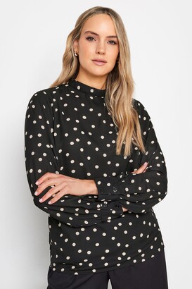 ASOS 4505 high neck long sleeve top in active rib in black