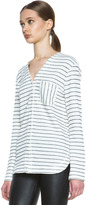 Thumbnail for your product : Alexander Wang T by French Rib Cotton-Blend Baseball Tee in Ivory and Onyx