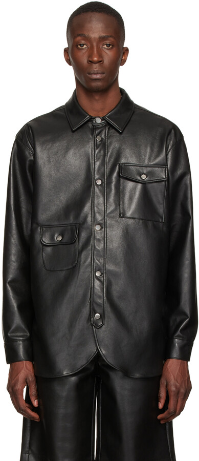 mens shirts with leather