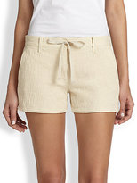 Thumbnail for your product : Genetic Denim 3589 Genetic Olivia Textured Stretch Cotton Drawstring Shorts