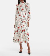 Thumbnail for your product : Alessandra Rich Printed silk midi dress