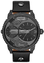 Thumbnail for your product : Diesel 'Little Daddy' Crystal Accent Leather Strap Watch, 46mm