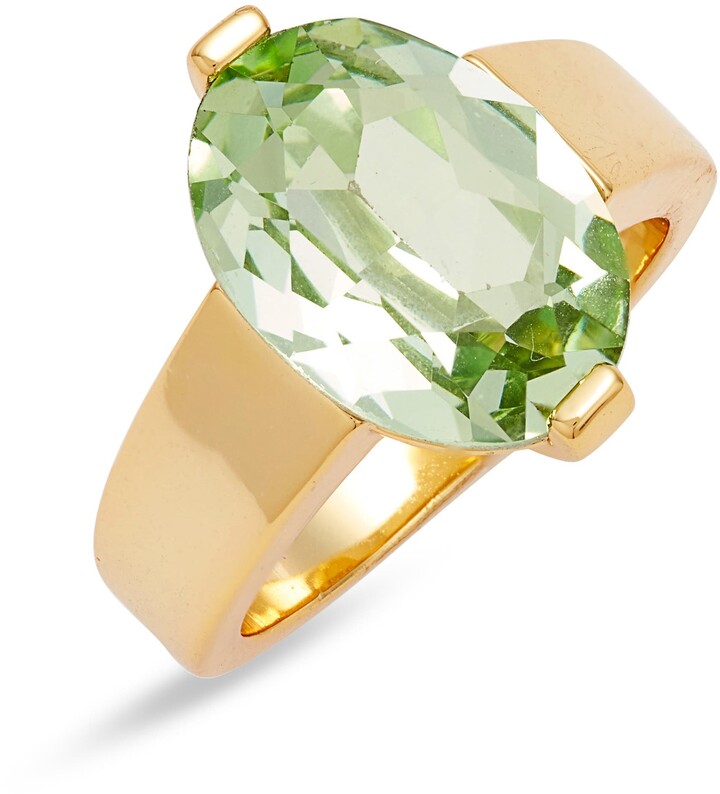 Maayra Green Designer Ring Adjustable Crystal Party Ring 