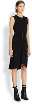Thumbnail for your product : Reed Krakoff Ruched Leather-Accent Dress