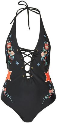 Topshop Star embroidered swimsuit
