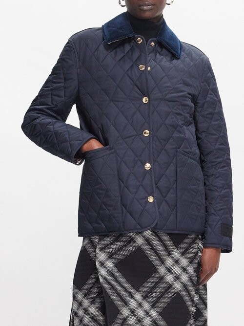 diamond quilted nylon canvas field jacket
