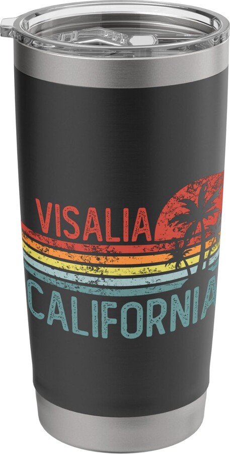 Happy 4th of July Patriotic Weekend Road Trip 3091 Visalia California Funny USA City Trip Home Roots Stainless Steel Insulated Tumbler
