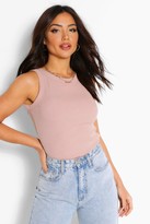 Thumbnail for your product : boohoo Rib Racer Front Tank Top