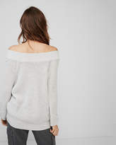Thumbnail for your product : Express Off The Shoulder Lace-Up Bucket Sleeve Tunic