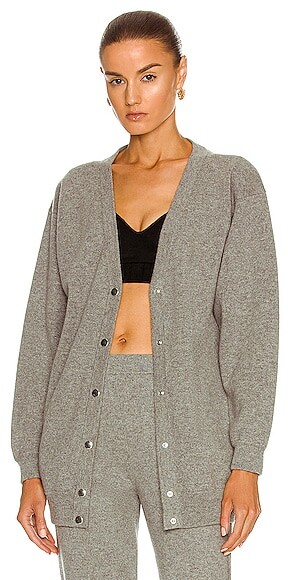 Alaia Regular Relaxed Fit Cardigan in Grey - ShopStyle