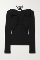 Thumbnail for your product : Rosetta Getty Cutout Ruched Cotton-jersey Top - Black