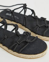 Thumbnail for your product : ASOS DESIGN Jester knotted espadrille sandals